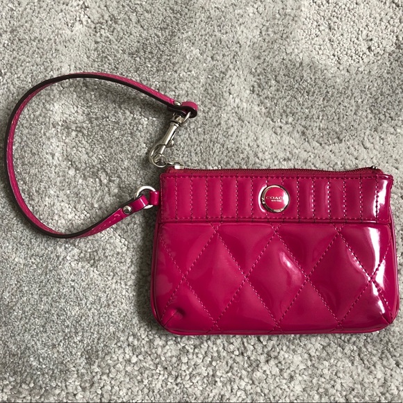 Coach Handbags - Coach Poppy Gloss Quilted Patent Leather Wristlet